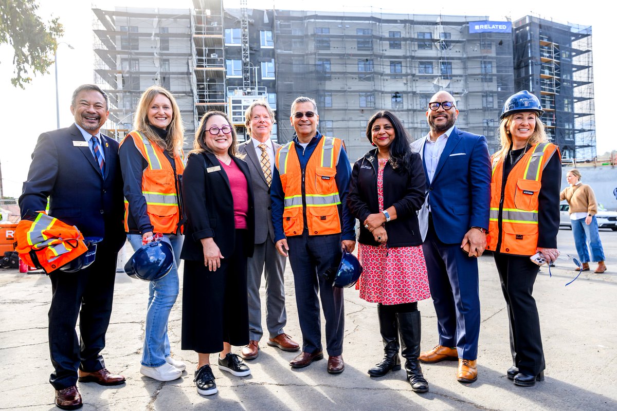 SFBART's tweet photo. On Monday, Secretary @XavierBecerra  joined Assemblymember @BuffyWicks (D-Oakland), BART Director Barnali Ghosh and BART General Manager Bob Powers for a tour of 70 affordable apartments under construction at the El Cerrito Plaza BART Station. https://t.co/XeqDXQtYGo