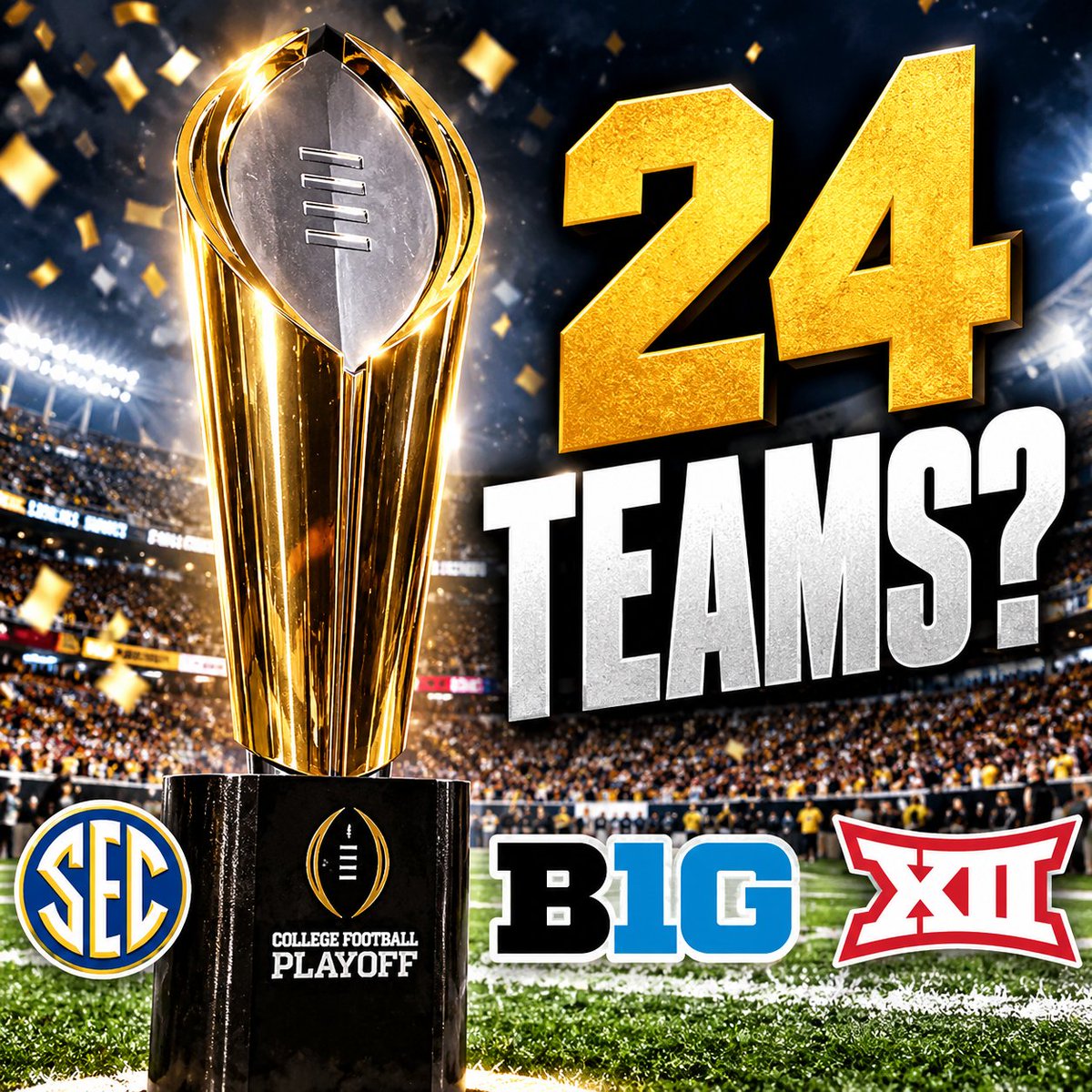 Bam_Bam_95's tweet photo. 24-team College Football Playoff? 👀
More SEC teams. More Big Ten teams. More TV money.
Crumbs for everybody else.
Who's this really for? 🙄 https://t.co/B9wJmJCX4R