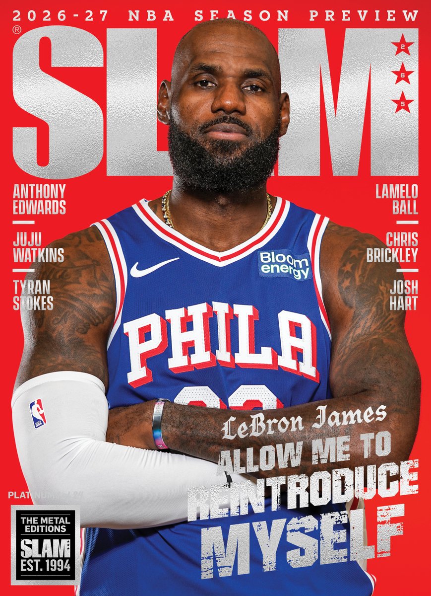 AustinKent's tweet photo. Tell her Bron still doin it lol

(Also, we're once again sticking /24 Platinum Metals at random in the Orange Metal order. Get yours at SLAM Goods) https://t.co/Tp8k8w43AQ