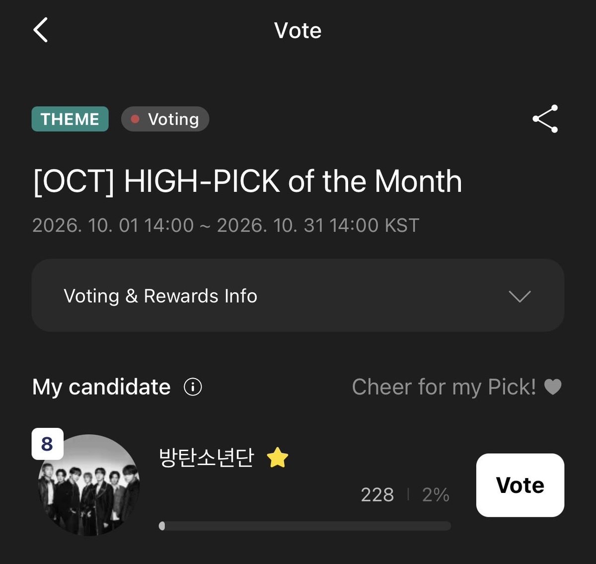 n0t7withyou's tweet photo. Higher app current voting:
🗳️pick of the month
🗳️hobi for captivating https://t.co/HWsyba1yfs