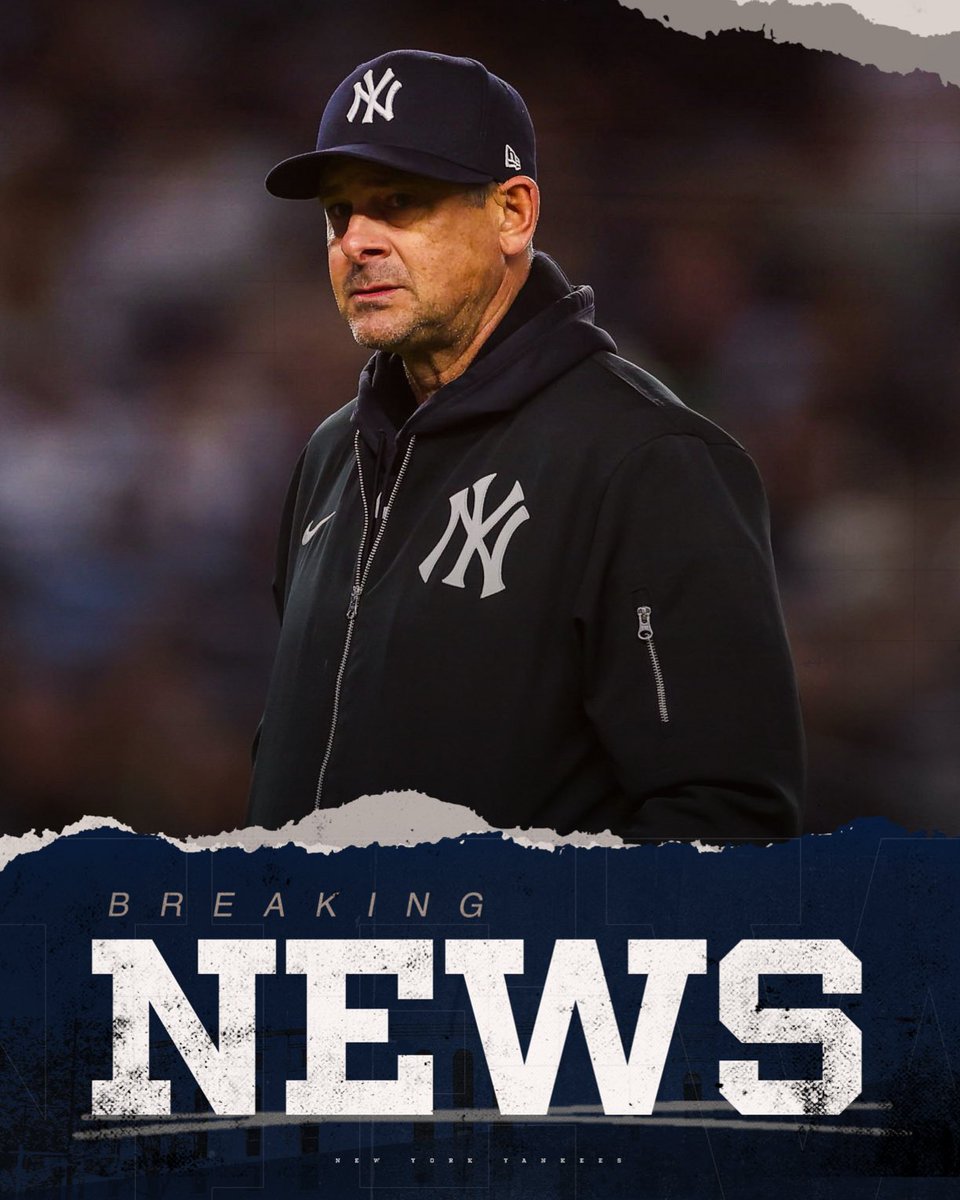 eyyankees's tweet photo. BREAKING: Aaron Boone will return as Yankee manager in 2027, the final year of his contract. https://t.co/mYqXSGT3n7