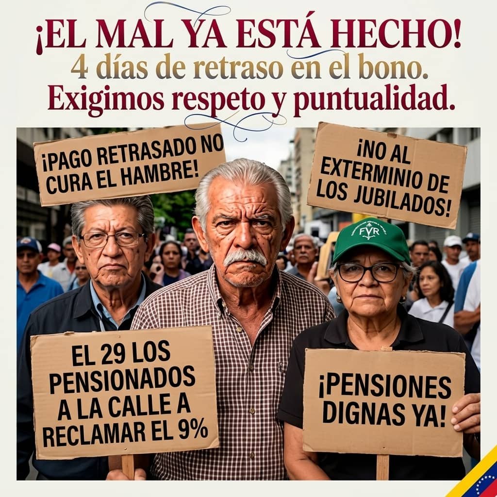 Asocejuprc's tweet photo. Aún muchos jubilados siguen sin cobrar el bono del hambre. Mientras ellos tienen resuelto su vida con toda clase de lujos. Miserables quienes producen tanto sufrimiento a los adultos mayores y jubilados. 
La calle seguirá siendo nuestra trinchera de lucha hasta que se vayan. https://t.co/wcnvi0iOD6