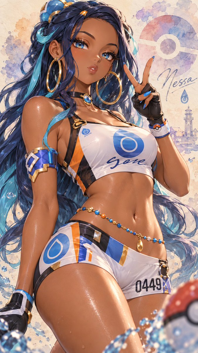 WaifuAI_Studio's tweet photo. ポケモンのルリナ、波を操る美しきジムリーダー！💙🌊✨ 自信に満ちた眼差しとスポーティーなスタイルで、水のように美しく輝く魅力を放つ。💎💦

#Pokemon #Nessa #Rurina #PokemonGirl #PokemonFanArt #WaterGymLeader #WaterType https://t.co/q6F6DHCZHP