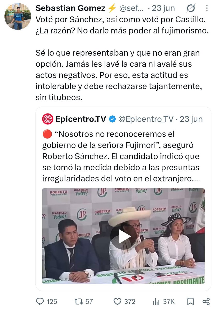 vpaulve's tweet photo. Votaste por Castillo #NOJODAS https://t.co/PEQ1aZatOg