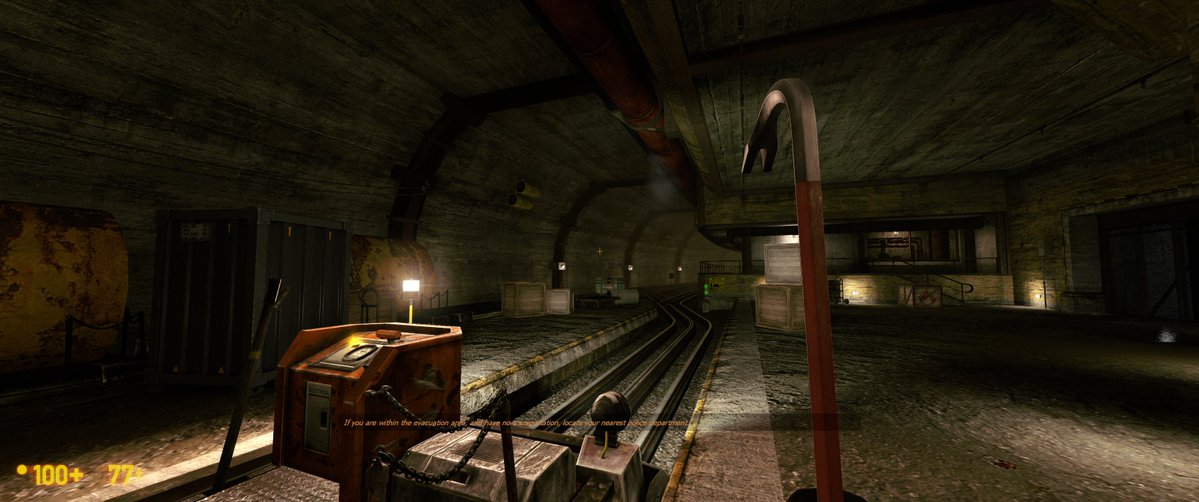 Quinterrible's tweet photo. Jumped back into Black Mesa last night after setting it aside for months while busy with other stuff.

Beta branch has some new graphical treats and it still runs buttery smooth on my older GPU. What an incredible effort and faithful re-creation of Half-Life, really enjoying it!

Anyone have recommendations for first person (shooter or not) games that really surprised them? I don't want to paint with too broad a stroke but a lot of modern FPS is about infinite replayability and multiplayer mechanics. I'm longing for more environmental storytelling that moves at a single player pace.