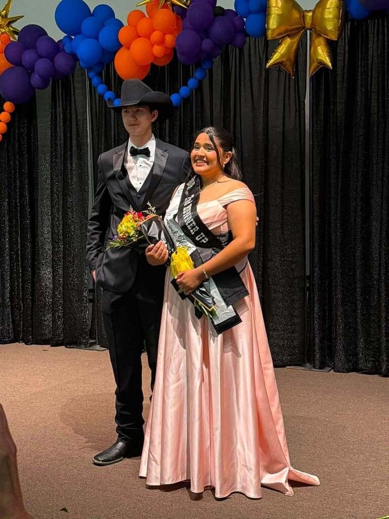 AlvinISD's tweet photo. Congratulations to ICHS senior Christa Lauderdale, on being named 1st Runner-Up in the 2026 Brazoria County Fair Queen Contest, and MHS’s Leylin Tentory, on being named 2nd Runner-Up! We’re proud of these young ladies for representing Alvin ISD so well! #WeSeeYou https://t.co/t0Z7RMMHtn
