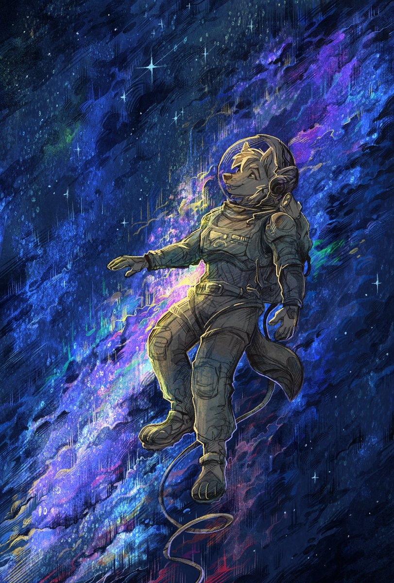 Taski_Guru's tweet photo. Space themed recent artworks 
In the outer space"
and
"The Interstellar traveler"
(with placeholders)
all closed
✨💫🌘🪐☄️🌙🌟🌌⭐
#anthro #furry #furryart #astronaut_oc https://t.co/ZT8Ugeo6lB