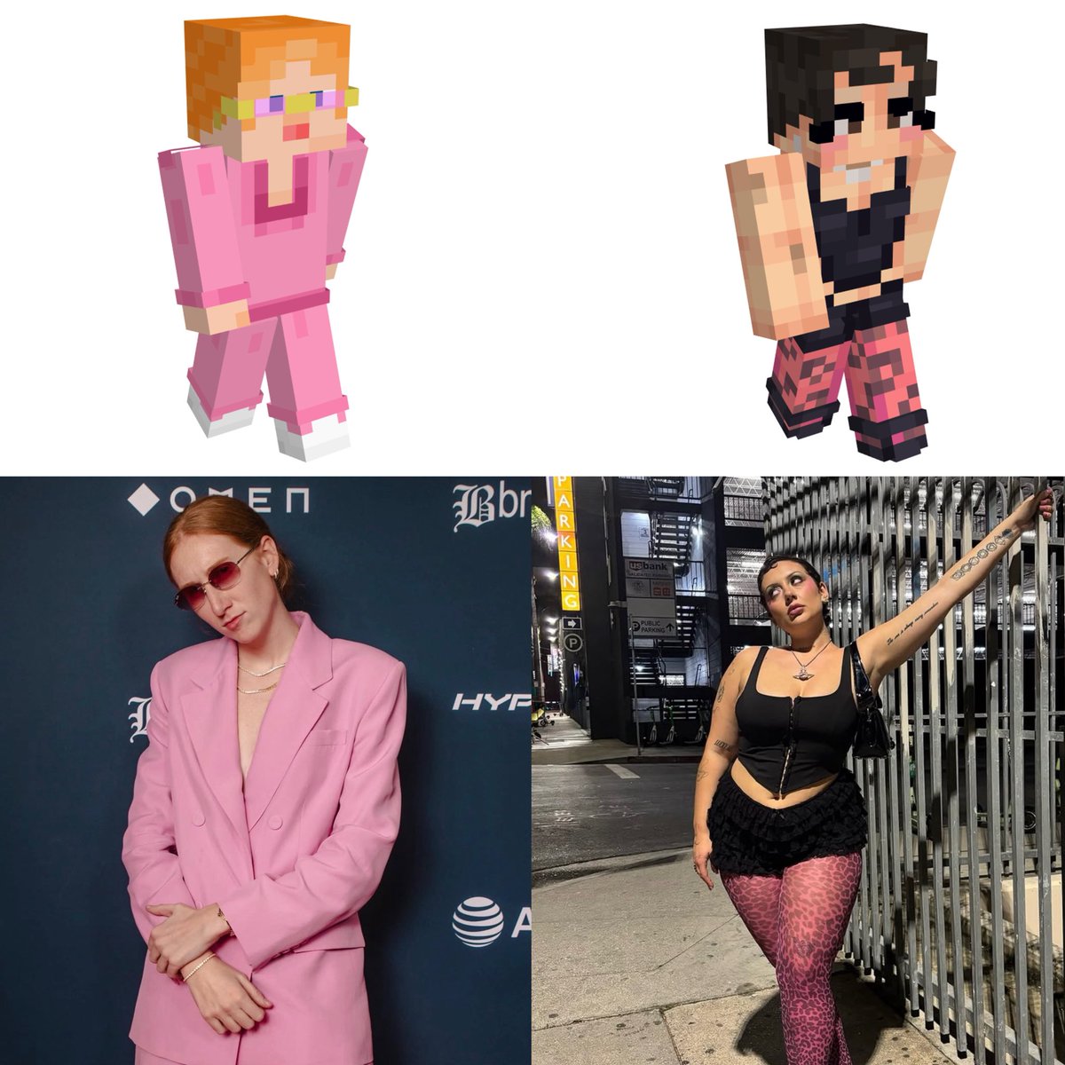 sasystewie's tweet photo. katie and vanilla both having skins based off of real outfits they’ve worn ah the best friends ever https://t.co/fSrBw5sKDZ