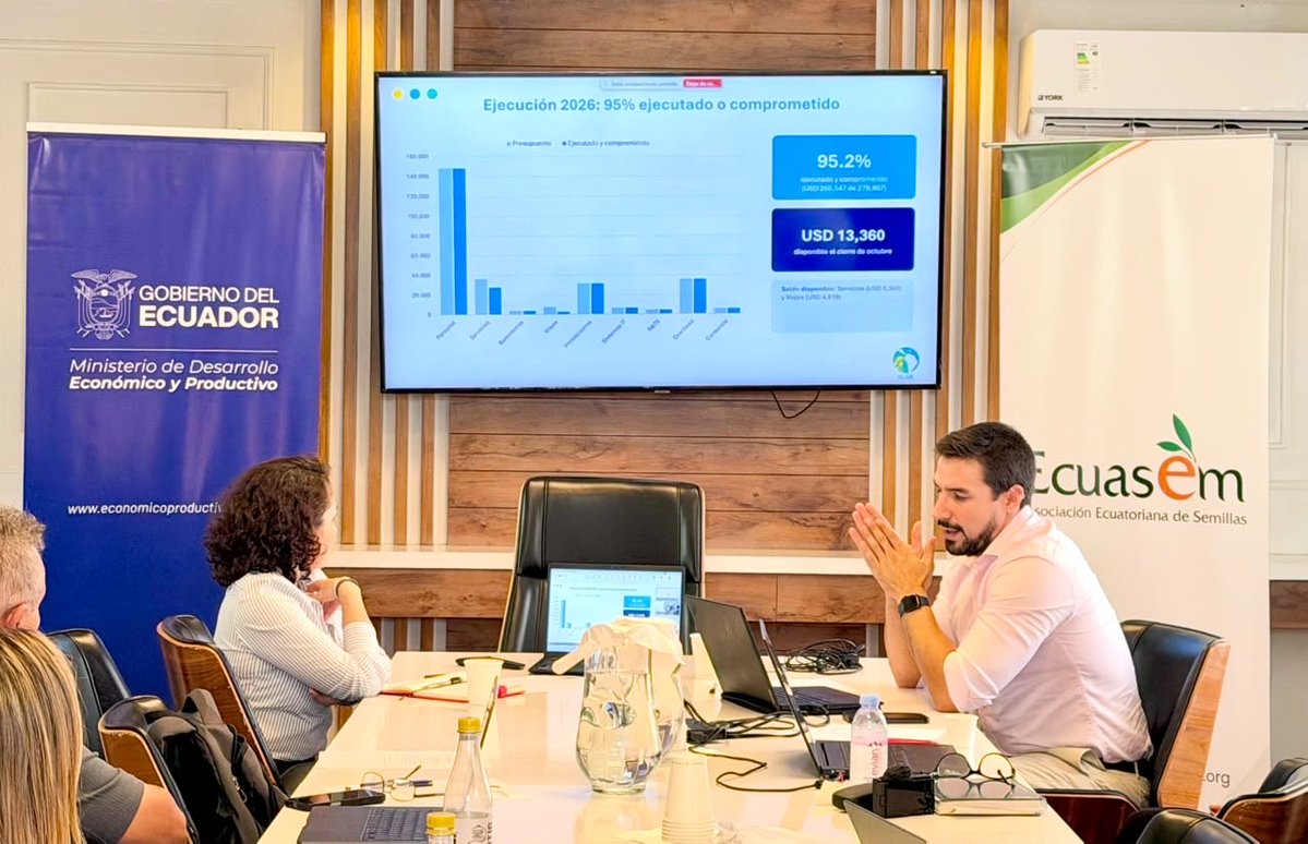 INIAPECUADOR's tweet photo. El INIAP participa en representación nacional 🇪🇨 junto a su aliado estratégico Ecuasem, reafirmando su compromiso con la investigación, la innovación y el fortalecimiento de la producción arrocera. https://t.co/S2l2bsMRFj