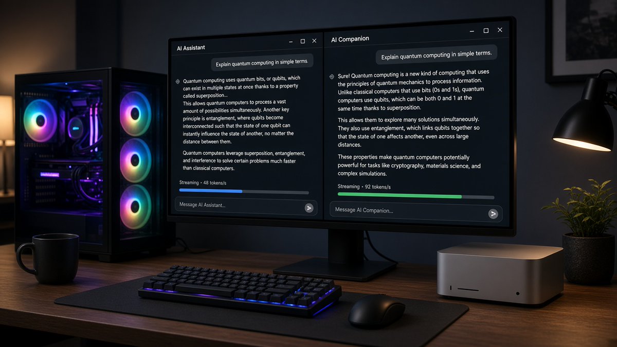 shawnAIOperator's tweet photo. Before you drop thousands on an AI rig, watch this first.

someone built a site that streams a local model's answer at the real speed your hardware would get, wait time included.
pick a GPU or Mac and a model, or race two setups side by side. it even tells you if the model won't fit in memory at all.

https://t.co/rLdgRbC5Ru

what are you running locally right now?