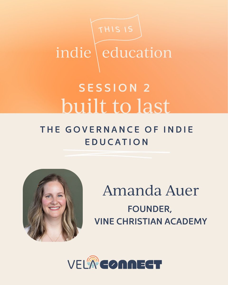 VELAorg's tweet photo. Meet the VELA Austin, TX speakers for: Built to Last — The Governance of Indie Education.

What does it take to build an education model that stands the test of time?

This panel will explore how thoughtful governance, founder autonomy, and family trust create strong, sustainable learning communities built to last.