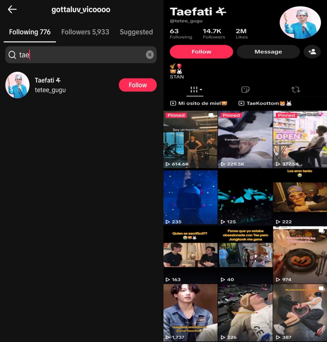 rantapologist's tweet photo. taekookers fabricated a jikooker tae anti narrative about the girl who gave jungkook a drink when she follows taekook accounts, has an entire edit dedicated to taehyung and the only duo she posted is taekook. they dont get tired of the lies and victimization https://t.co/Bj3ZcbO3D2