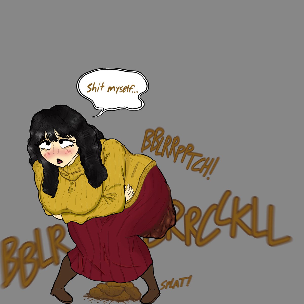 ChloeonDraws's tweet photo. 5th post of spooktober, Rosemary Walten ate some of the leftover burgers at Bon’s so they wouldn’t go to waste. Although it seems it’s making her make a different kind of waste
#FartArt #Scat https://t.co/0Pn7iKcRYT