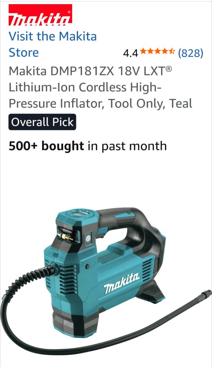 CyberDogDaddy's tweet photo. Keeping trailer tires aired up means safer towing and longer tire life. Makita 18V LXT cordless high-pressure inflator hits 160 PSI with auto-stop and three speeds—no cords when the Model Y is parked. #ad
https://t.co/gwvpFL3Eye https://t.co/Npy06WGxPt