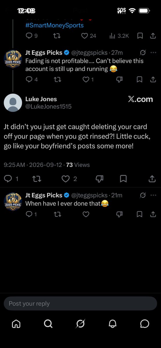 nhlsniffs's tweet photo. @jteggspicks 🤡 fraud https://t.co/eAPLENWEbK