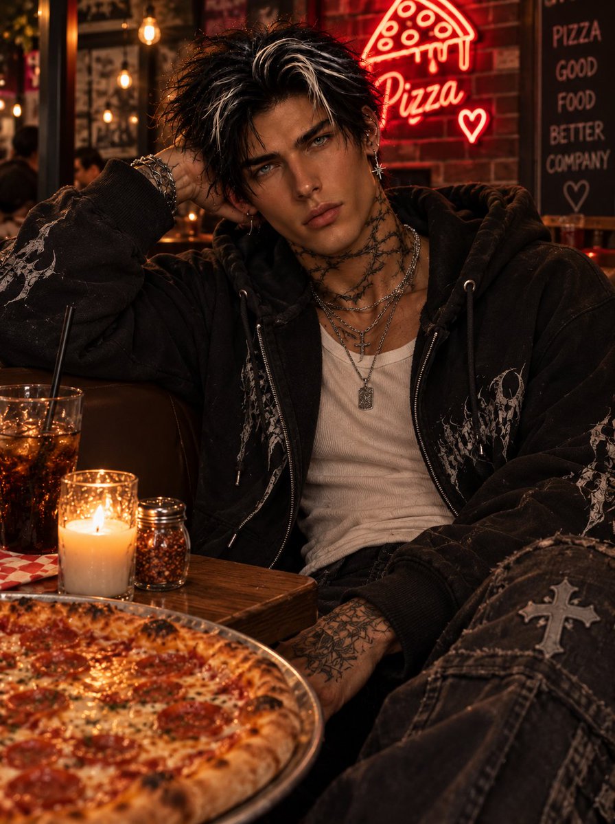 Damaging_Blaze's tweet photo. Cute pizza date with this sexy guy. My baby Kairo❤️❤️. https://t.co/w7S5xIYUvK