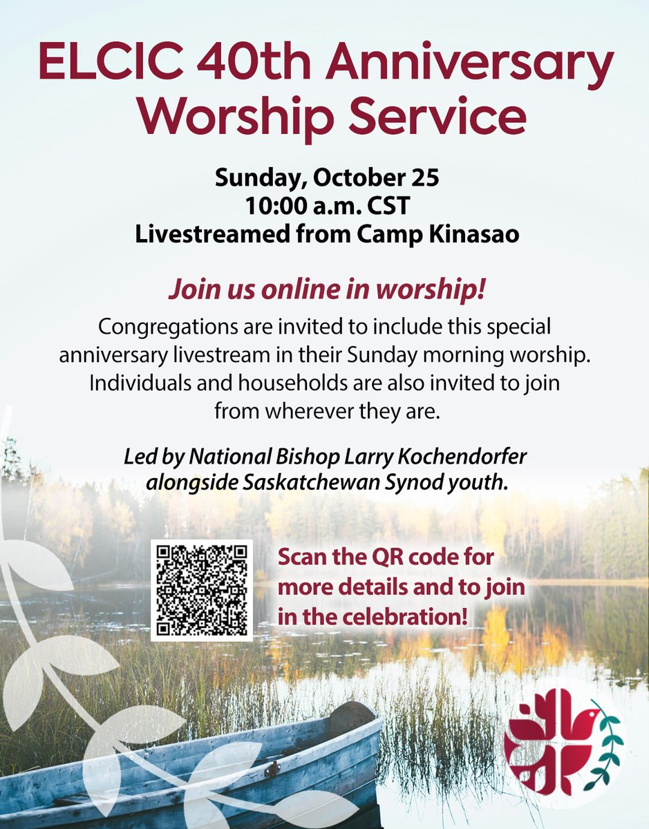 ELCICinfo's tweet photo. We want to hear from you!

What is one special memory, meaningful experience or moment of connection you've shared through the ELCIC over the past 40 years? Share below:

Join us online this Sunday as we give thanks for 40 years of ministry.

Learn more: https://t.co/hLERdvUwmz https://t.co/NXzKUjDa38
