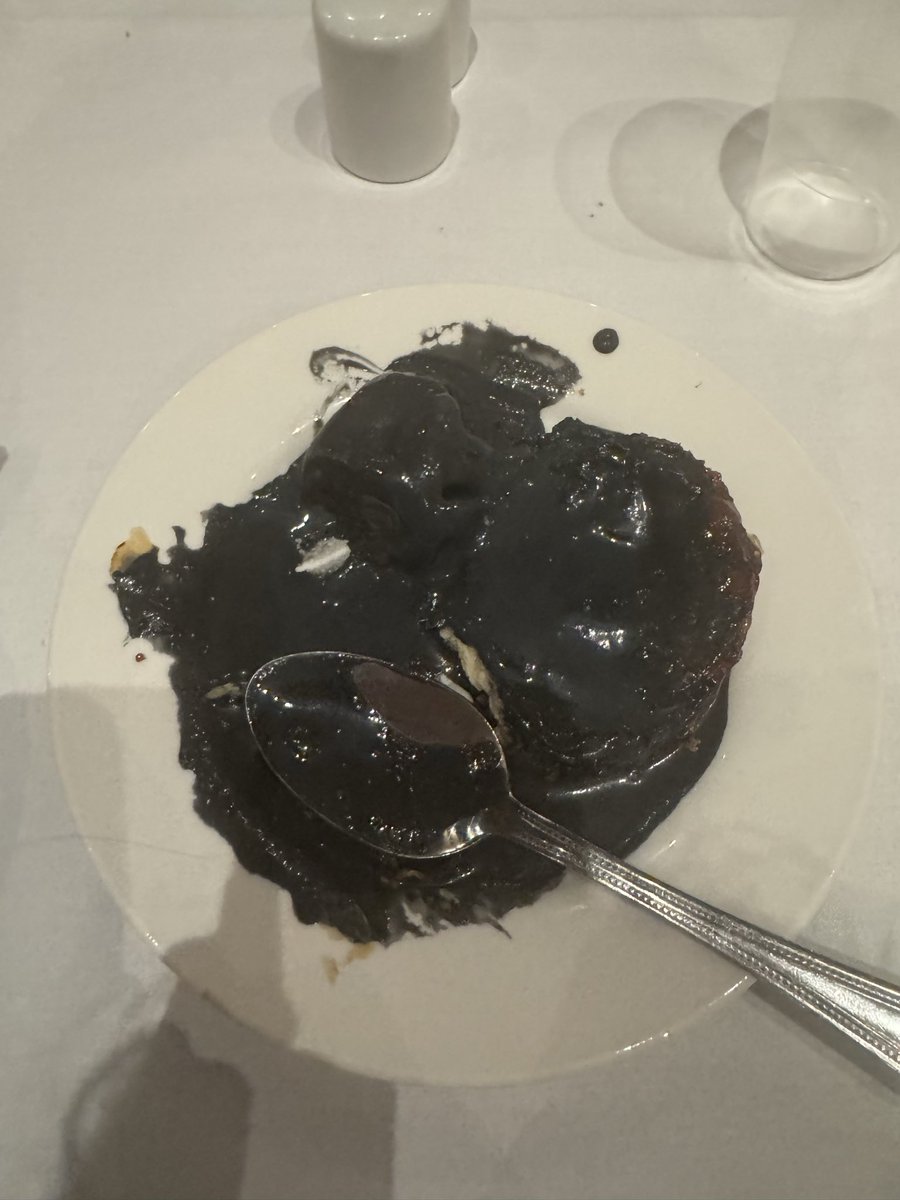PseudoAeschines's tweet photo. Whenever British people tell me that British food “is not even that bad,” I show them this picture. This is what they tried to serve me at a formal dinner in Oxford!! Straight up BP oil spill on a plate… https://t.co/5wXTg6JW8i