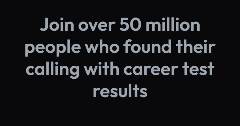 juliustraffic's tweet photo. Same home page, further down. The top badge says "Trusted by 1,000,000+ people." Two screens down: "Join over 50 million people who found their calling with career test results." Read fast, that's the same crowd. Read slowly, the second may count every career test out there. https://t.co/zpU1cTgXVn