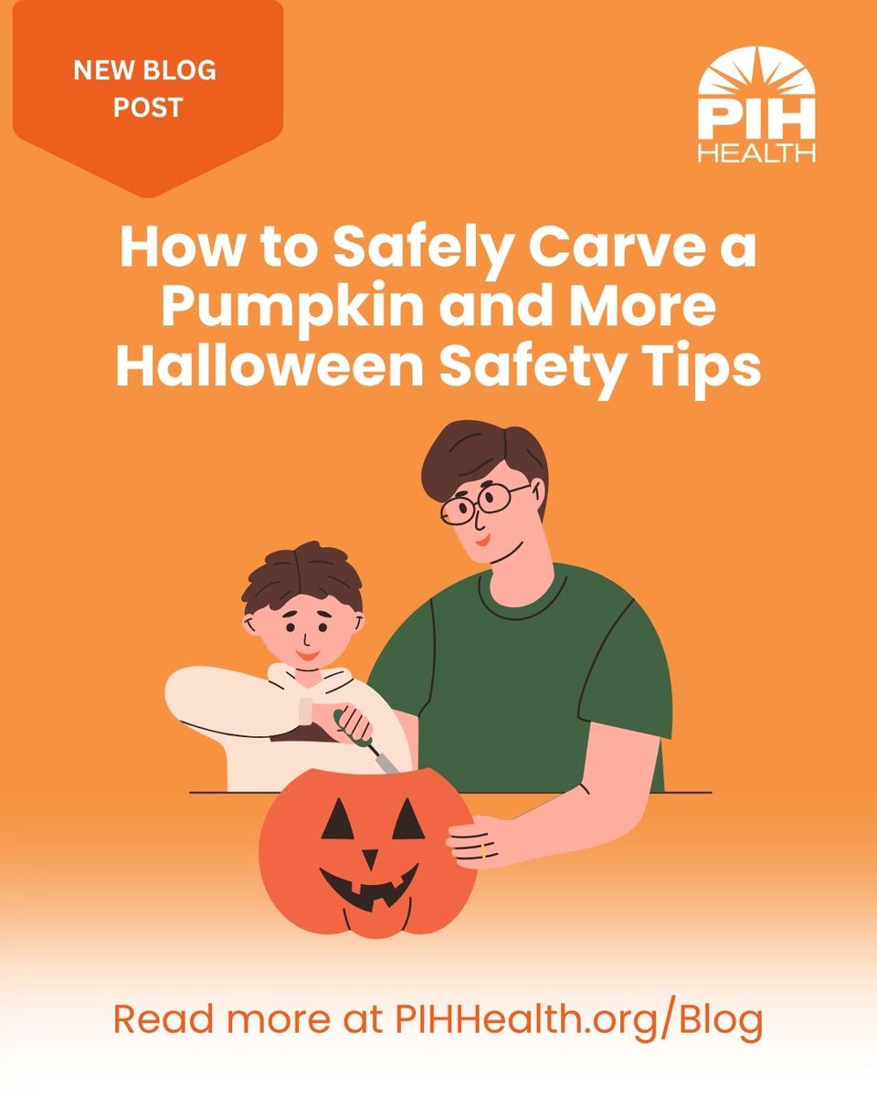 PIHHealth's tweet photo. Halloween is full of spooky fun, but keeping safety top of mind can help everyone enjoy the celebration.🎃

From pumpkin carving and costume safety to pedestrian safety and checking candy, a few simple precautions can go a long way. Read our Halloween Safety Tips on our Healthy Living Online blog for simple ways to help your family stay safe. 

Click the link in our bio to read more!