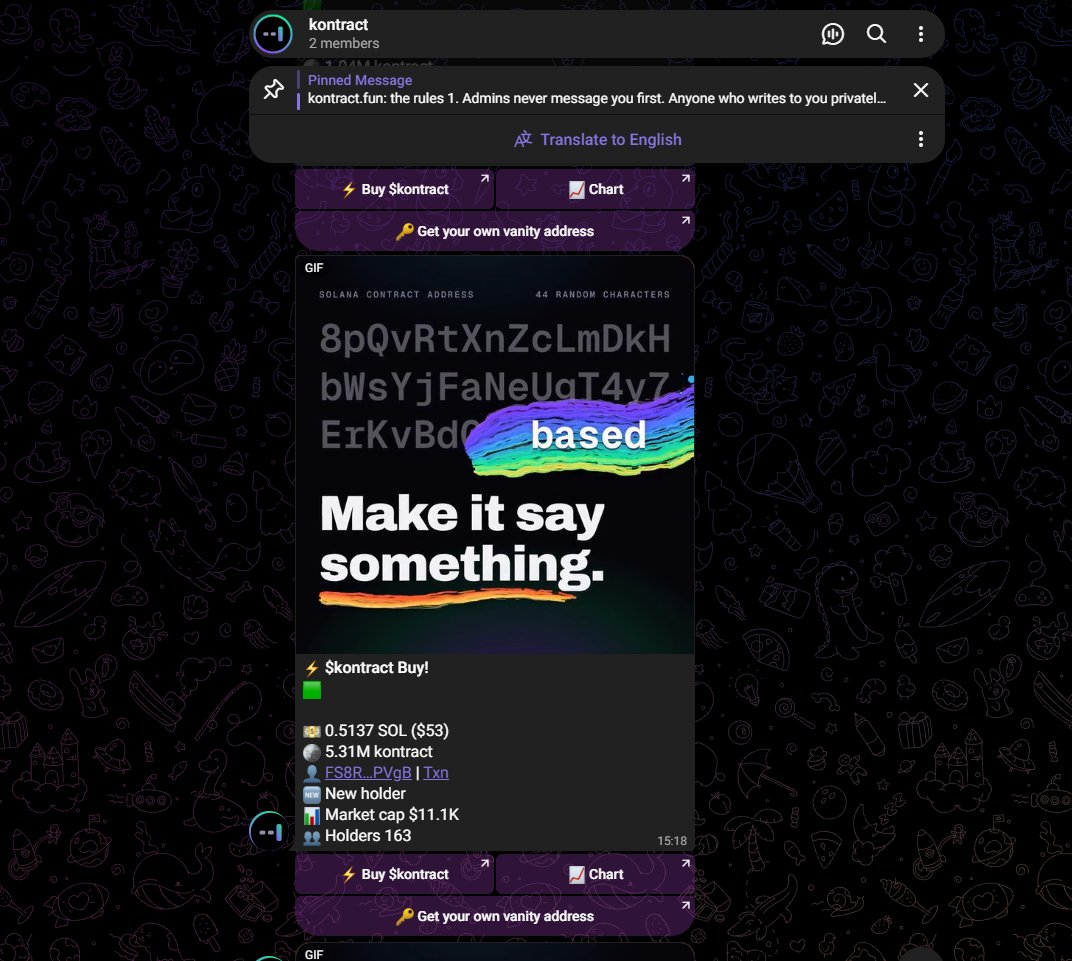 kontractdotfun's tweet photo. I don't know if it's just bots that ask for this but we opened a Telegram.

https://t.co/Lf48mSnedF https://t.co/mR3YpTXsMz