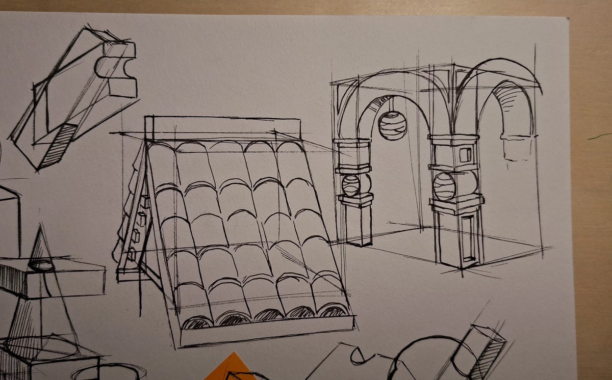 Giocai's tweet photo. I haven't drawn much today, I spent most of my time watching videos on how to intersect shapes, also I'm looking for a hatching method that I like https://t.co/mWiI0XN9K2