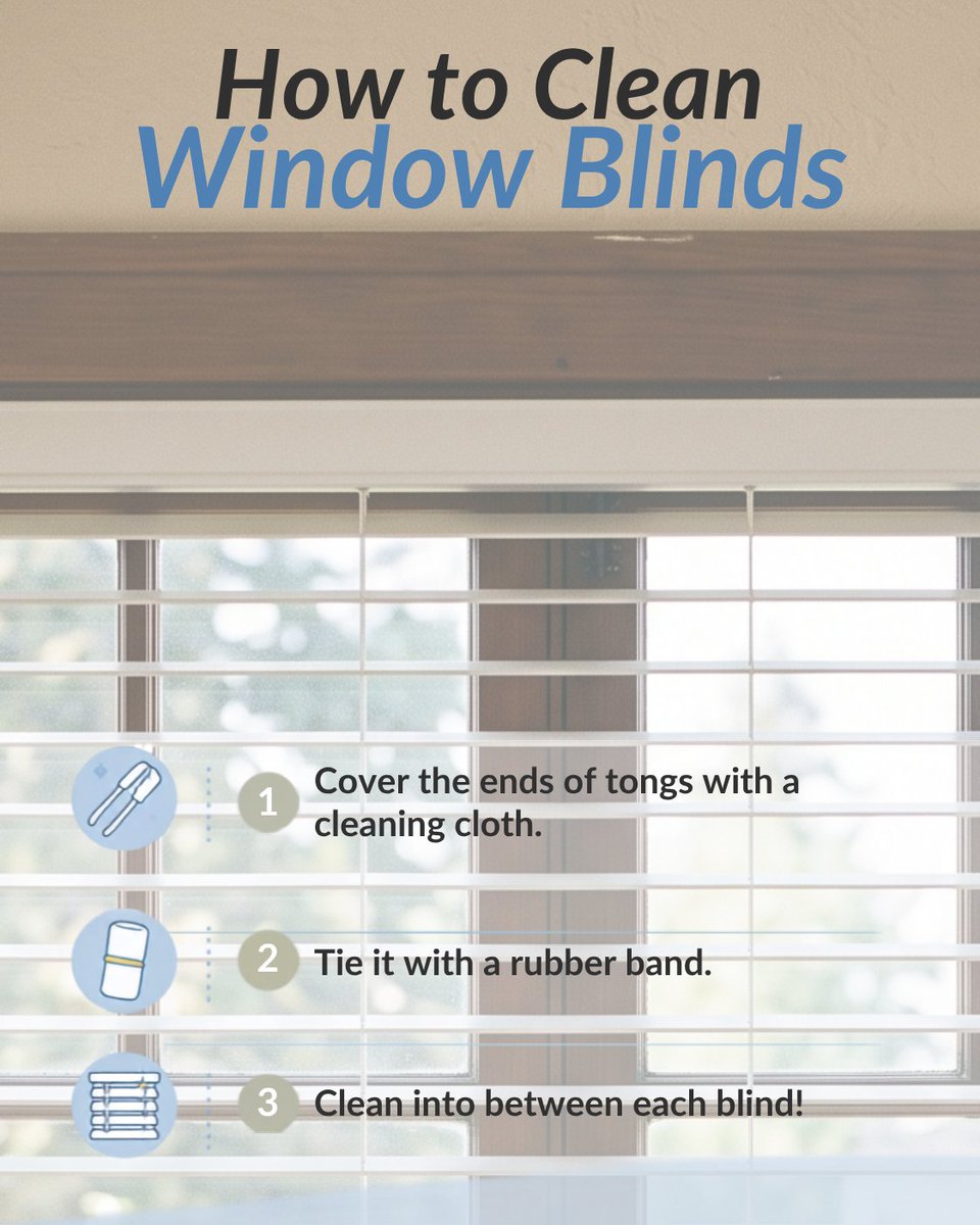 LeighAnneVaughn's tweet photo. 3 Quick &amp; Easy Tips to Make Your Window Blinds Sparkle! ✨

#CleaningHacks #WindowBlinds #HomeCleaningTips https://t.co/3eUdcKsBi2
