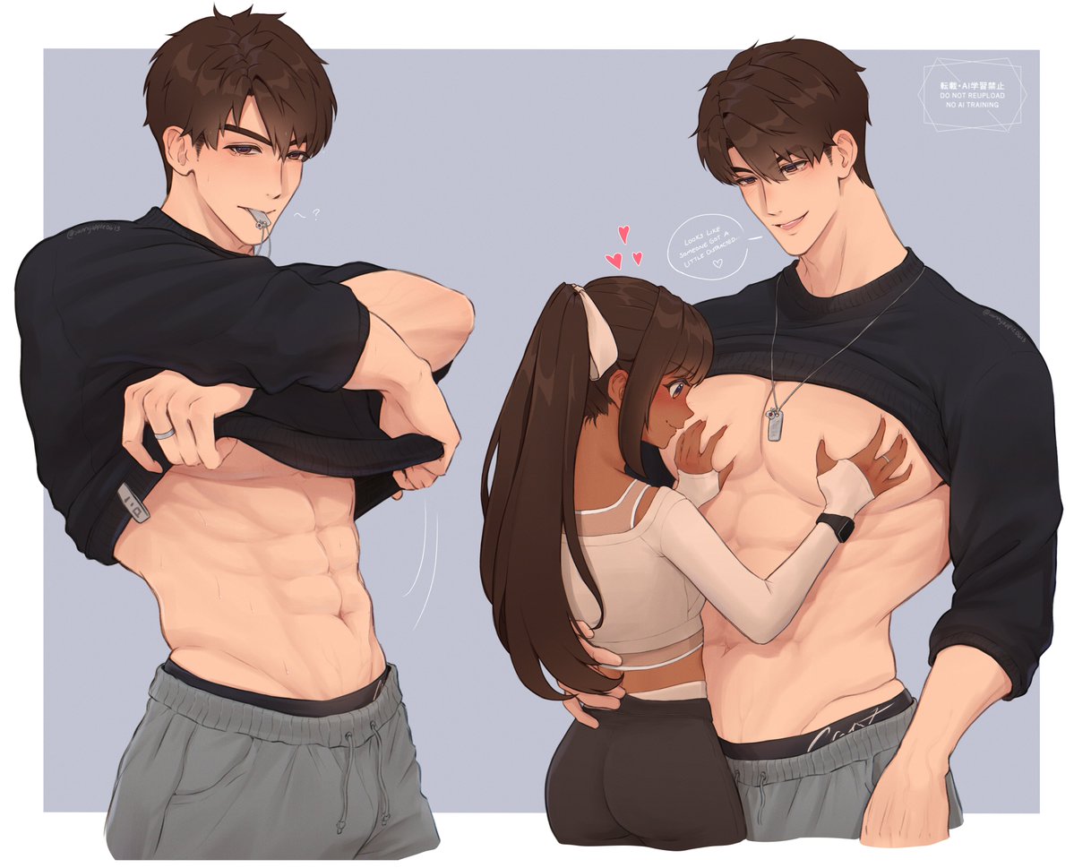 sunnyapple0613's tweet photo. 🍎🍏Sorry brother, your boobas and abs are just way too distracting~ 

#Caleb #LoveandDeepspace https://t.co/0B5uCsHxxM
