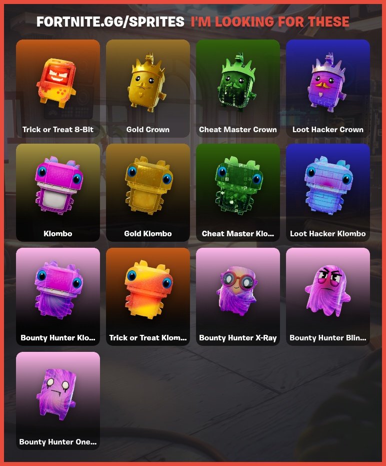 _FiberMoon's tweet photo. Alguém pra trocar elementais

Preciso                            Tenho  
desses:                            esses:

#Fortnite
#elementais
#fortnitemares https://t.co/Rkm69eM2hu