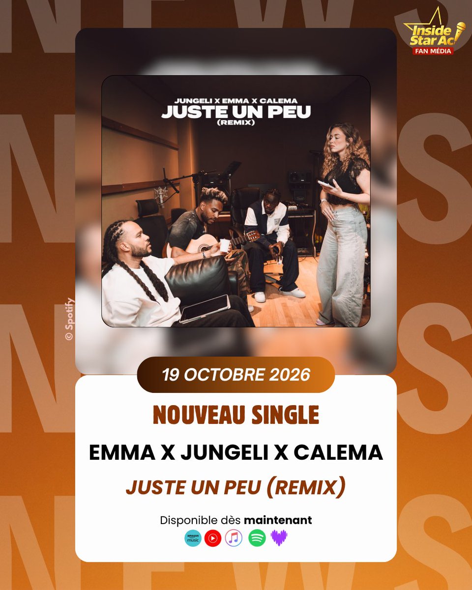 insidefanmedia's tweet photo. 🎶 LES SORTIES MUSICALES !

💿 Léa Doffey annonce son premier album « Carriça », attendu le 4 décembre ! Un premier extrait sera dévoilé demain, mardi 20 octobre, à 12h !

⭐ Hymne 2026 disponible &amp; Emma x Jungeli x Calema est disponible !

#StarAcademy https://t.co/2zVFuA0qvS
