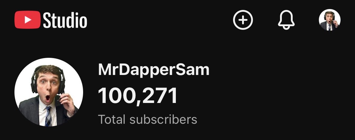 MrDapperSam's tweet photo. 100,000 SUBSCRIBERS?! 🎙️🎉

GOOD AFTERNOON, SPORTS FANS!

Ladies and gentlemen, we have officially reached 100,000 subscribers on YouTube! 🏆

What an unbelievable journey. Younger Sam would never believe it. It’s been a goal of mine to reach 100k for so many years.

Thank you to every single person who’s watched, subscribed, shared a video, or supported this crazy dream.

All glory to God! Thank YOU ALL for being part of the journey! ❤️

100K DOWN 🎙️🏆