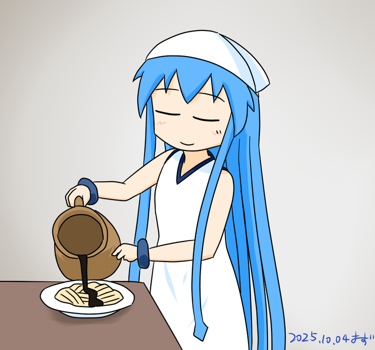 osuzu3276's tweet photo. #リサイクルの日  #過去絵を投げて絵を描いた気になろうキャンペーン 
スミを注ぐイカ https://t.co/KXHZ3KopVm