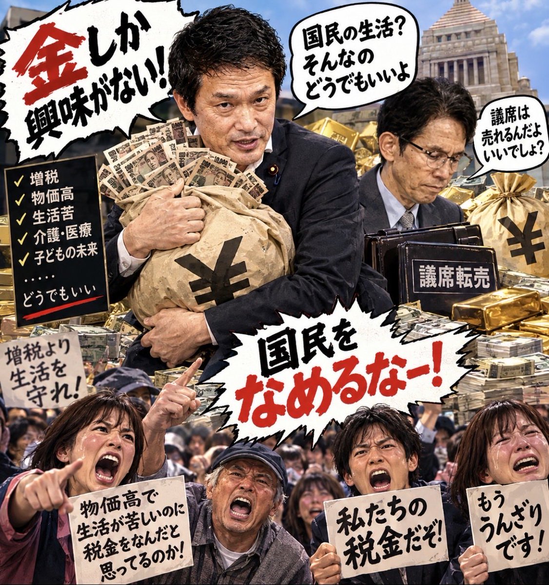 Sin_nippon's tweet photo. 議席転売ヤーがネコババ戦略を実行中‼️本日「1人残し」口座に血税約5.8億円、年内11.7億円だ。党員を移動させて怒りの矛先を分散させ、税金を私腹に肥やす手口で国民をバカにしている‼️自民のパーティ券不記載を「裏金議員」と叩きまくった連中が、なぜこのネコババを沈黙するか‼️トクリュウの受け子政党だ！腹の底から怒りが止まらない💢血税を即返せ💢