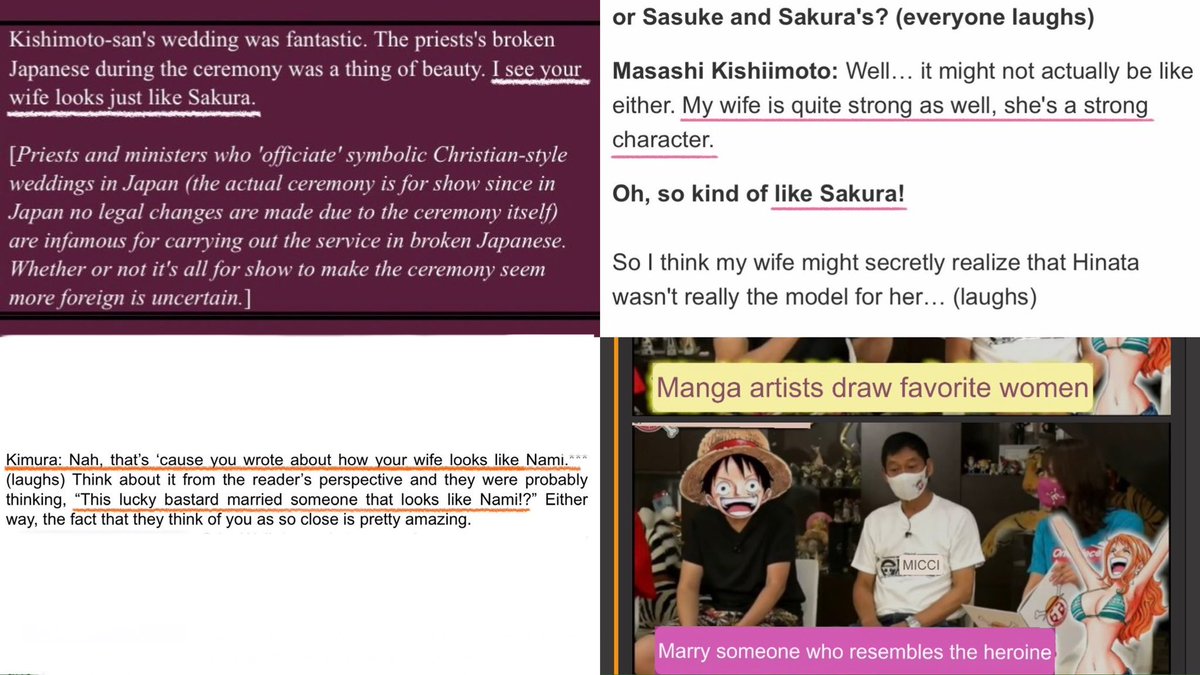 yurisasusaku's tweet photo. Funniest bit Kishimoto and Oda ever did was marry their heroines in real life https://t.co/YTr0R1sc2u