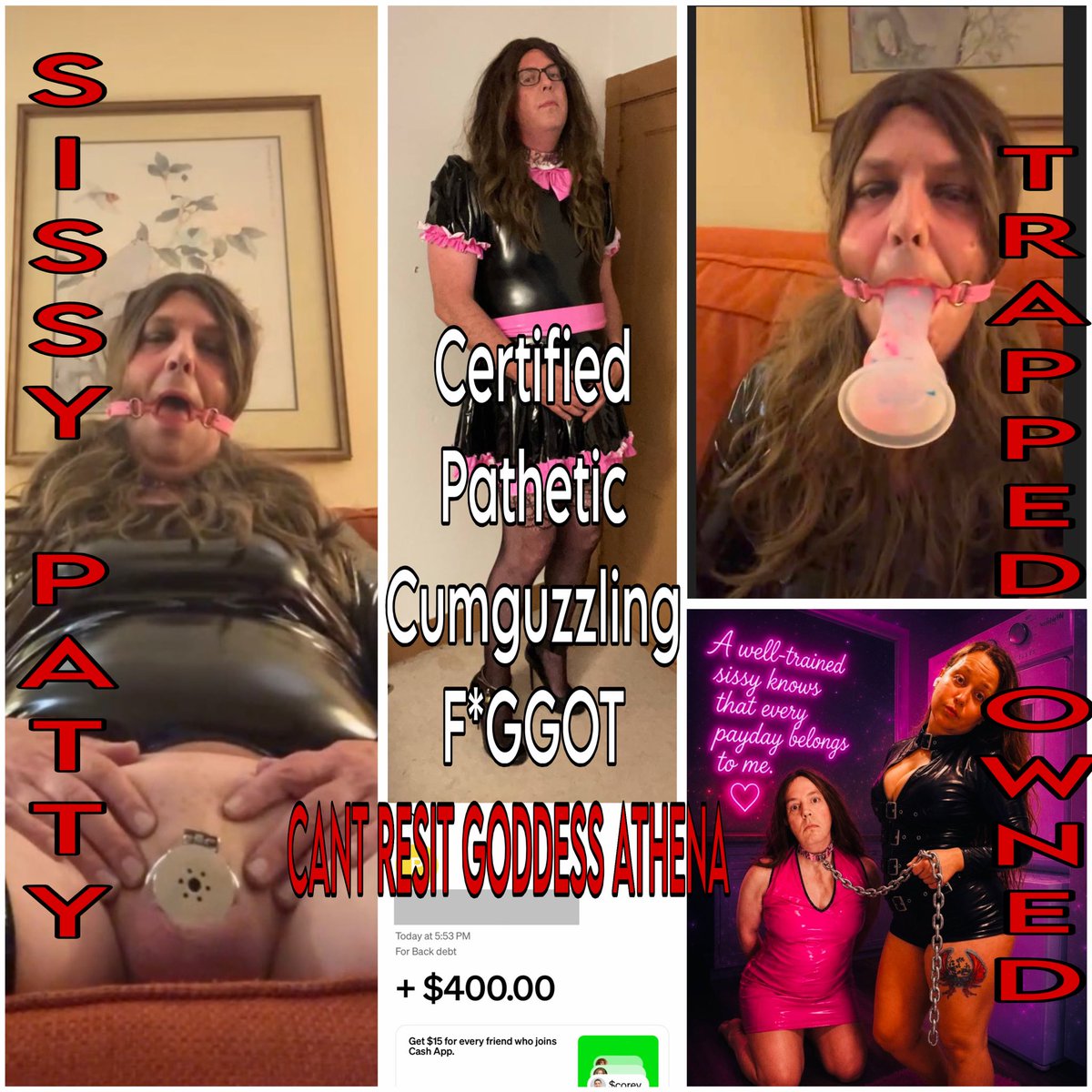 AthenaExposeHal's tweet photo. This pathetic little slut really thought she could run &amp; hide… how embarrassing for u. All that desperation just to end up right back where u belong, trapped beneath ur Goddess, exactly where u were trying so desperately to escape. U always find ur way back beneath me. Pathetic! https://t.co/23b3MyXqQW