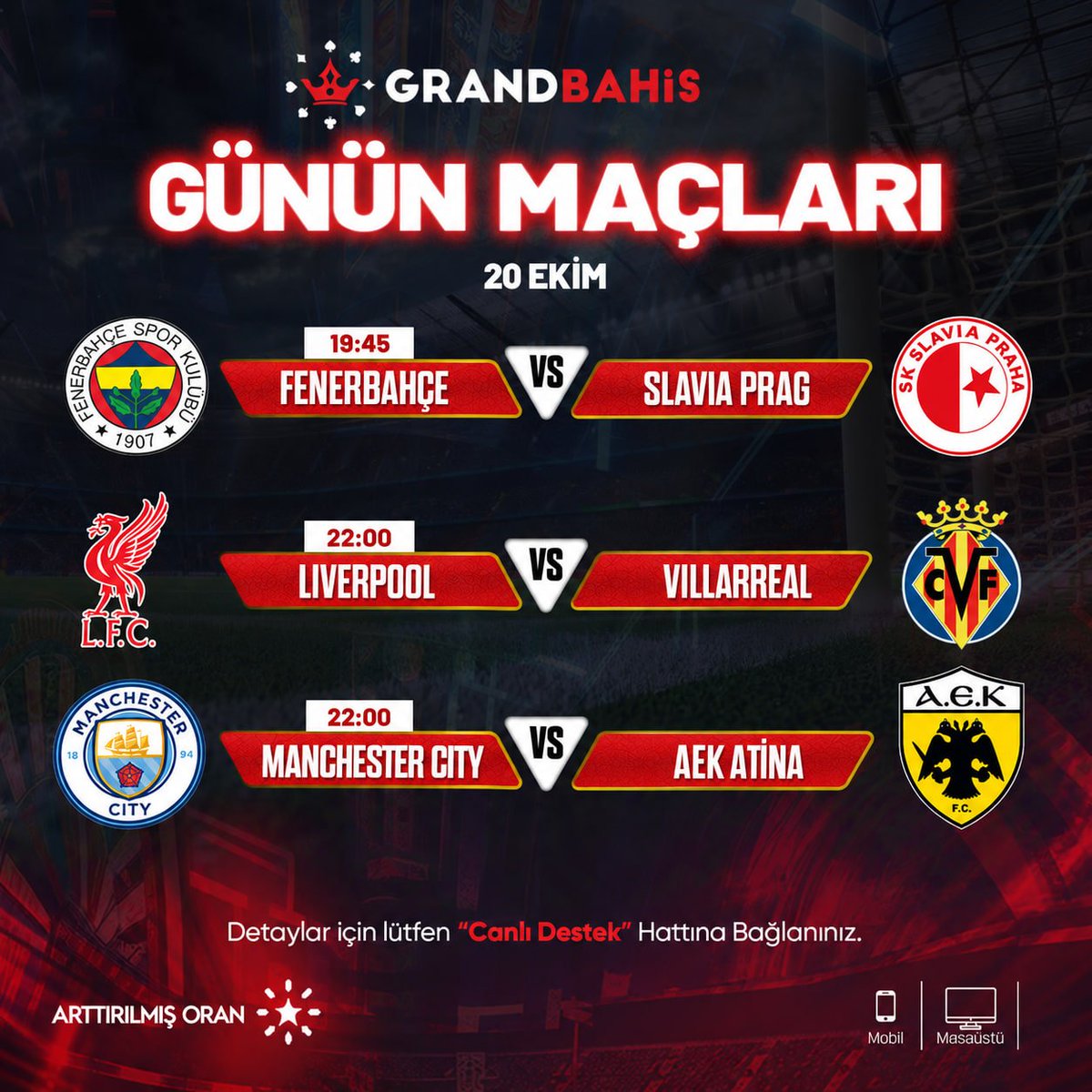 grandresmix's tweet photo. ⭕️ GRANDBAHİS 20 EKİM GÜNÜN MAÇLARI

 Hemen katıl, Kazancını artır! 

📲https://t.co/iNzzG1M6n5

#gününmaçları #GrandBahis https://t.co/yFmQxuiFtO