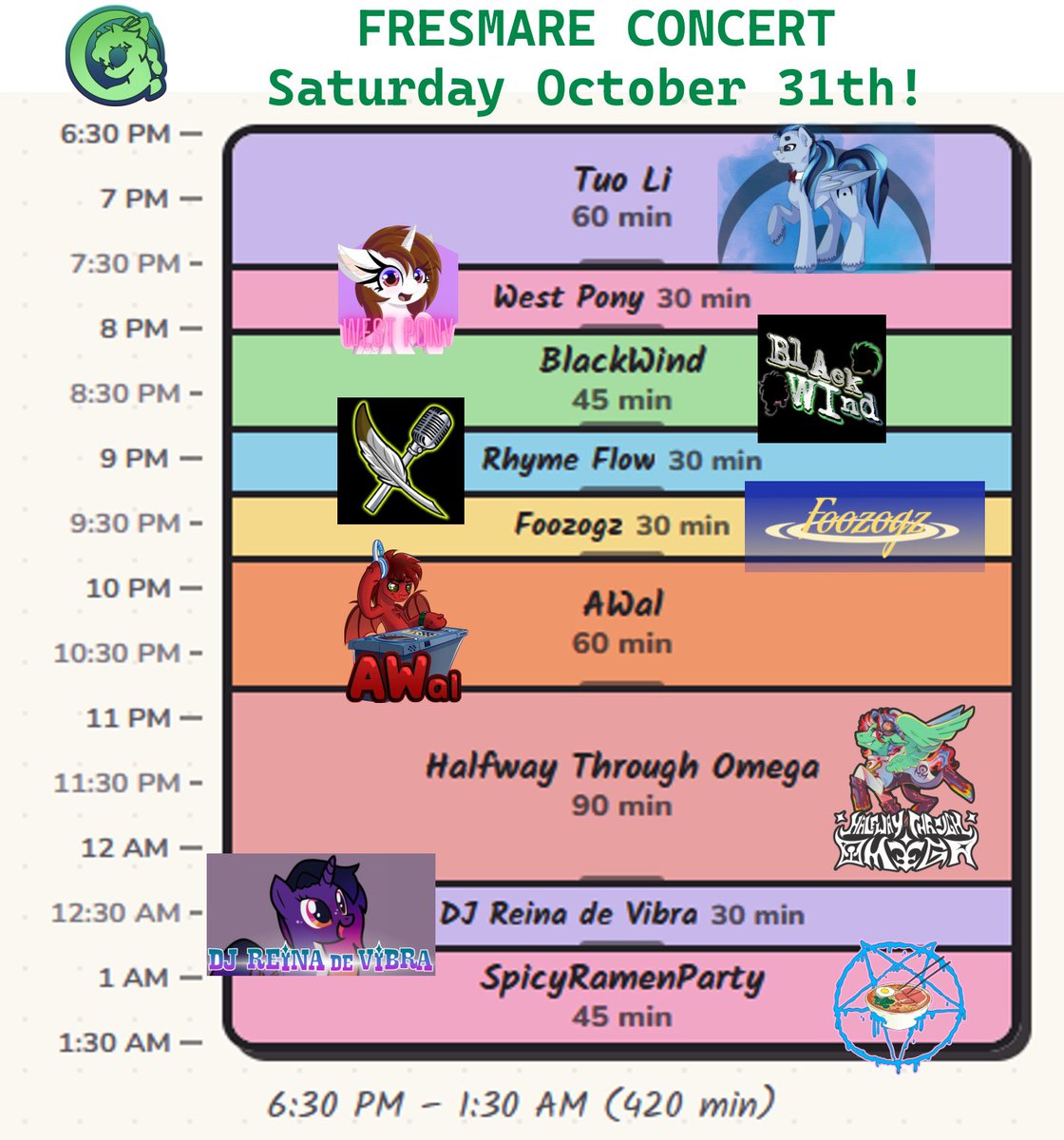 fres_mare_cali's tweet photo. 🐴🎸🪩🦇
Join us this NightMare Night for an amazing show featuring:

Tuo Li
WestPony @WestMLPartist
BlackWind (The Black Queen/Whirlwind) @BlackQueenReact @Whirlwind_DRUMS
Rhyme Flow @Rhymeflow1
Foozogz @Foozogz
Awal @AWal__
HTO @ItsHTOmega 
DJ Reina de Vibra
SpicyRamenParty https://t.co/wzy2qlkvLi