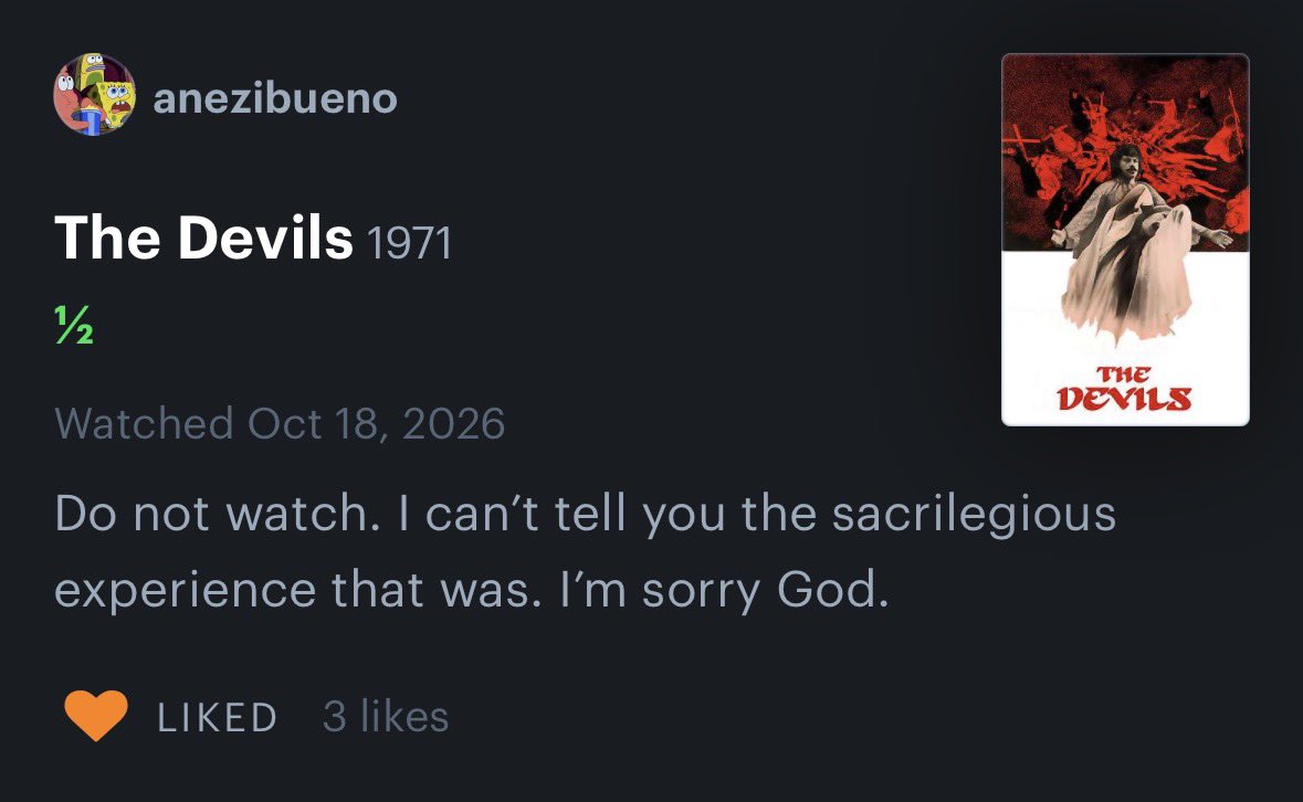flirtrusselll's tweet photo. the bad reviews for THE DEVILS are fucking hilarious https://t.co/ZrSoafa2fi