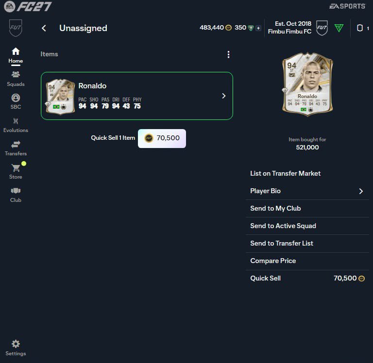 FifaCoinStation's tweet photo. Need help sniping a R9❔
We can help you snipe any extinct player for a small see (price depends on difficulty)❕
📥send us a DM if you are interested
⚠️100% safe & trusted by over 800+ customers⚠️
#Ronaldo #R9 #R9Icon #Buyfifacoins #sellfifacoins #Futchamps #Fc27coins #Fc27credits #Buyfc27coins #FUT27