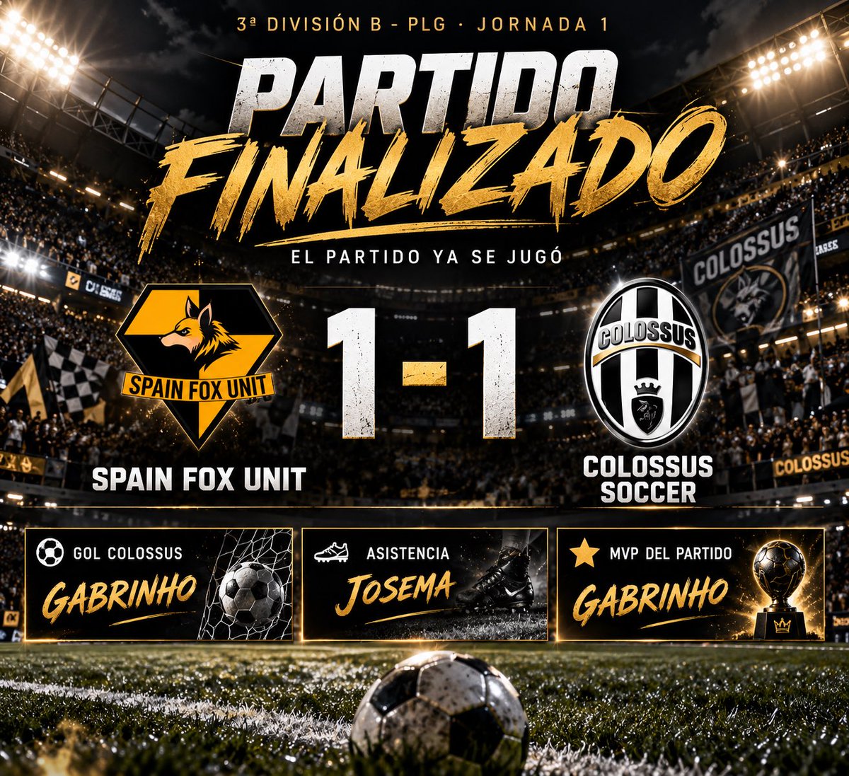 ColossusSoccer_'s tweet photo. 🚨Noticias🚨#FC27 

Jornada 1.
@PLG_Spain 

Nos llevamos nuestro primer punto de la temporada en un partido bastante bonito y disputado! 

#GoColossus https://t.co/nzsZ8GEFJ3