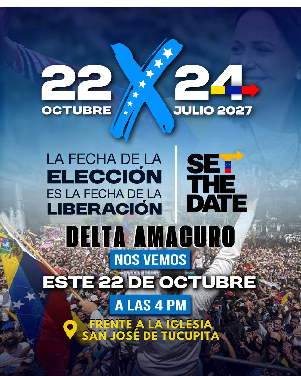 ConVzlaComando's tweet photo. 📍Delta Amacuro 
Frente a la Iglesia San José de Tucupita 

#SetTheDate https://t.co/7CxMeKhNsG