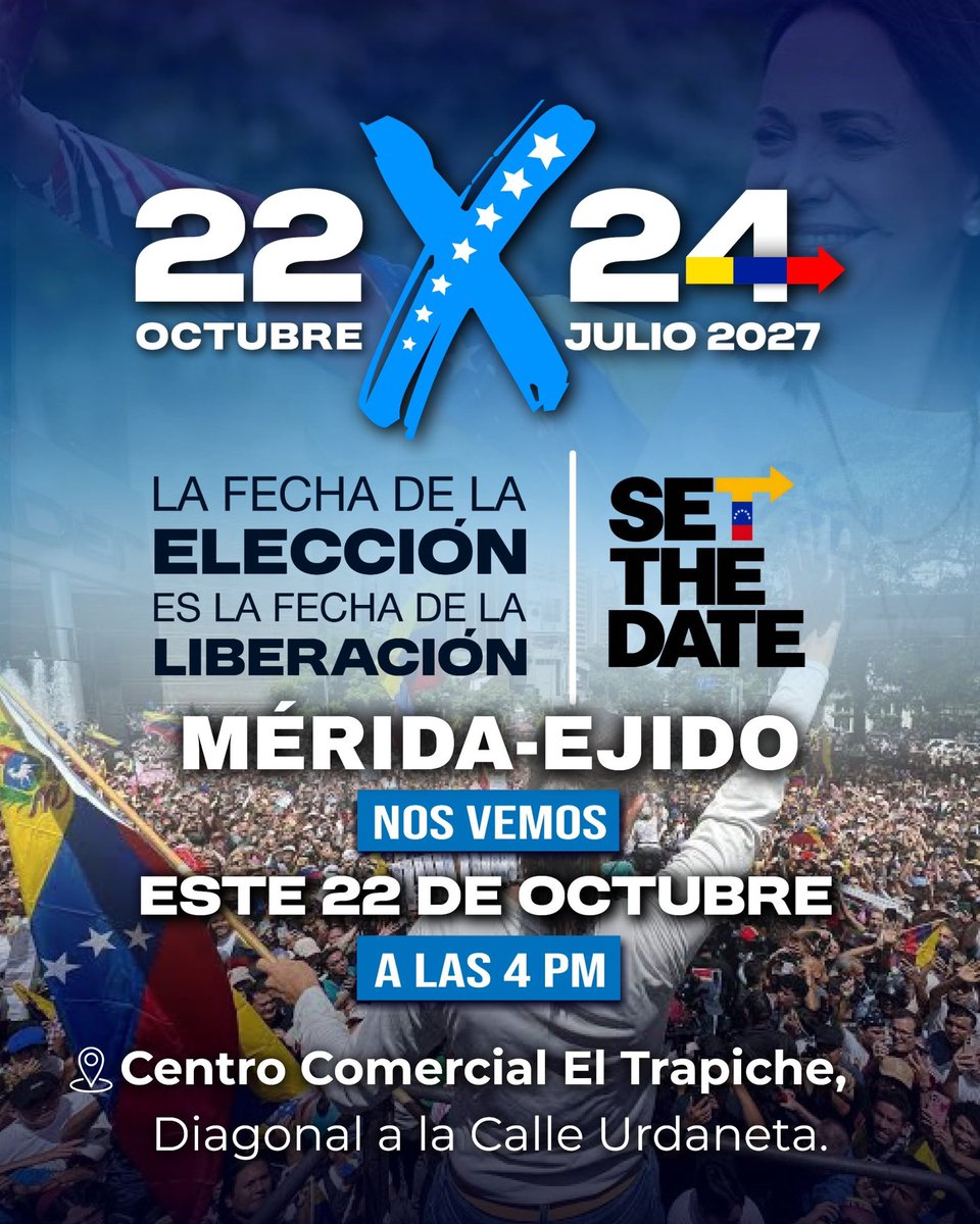 ConVzlaComando's tweet photo. 📍Mérida 
Centro Comercial El Trapiche 

#SetTheDate https://t.co/4j3VgYFCWt