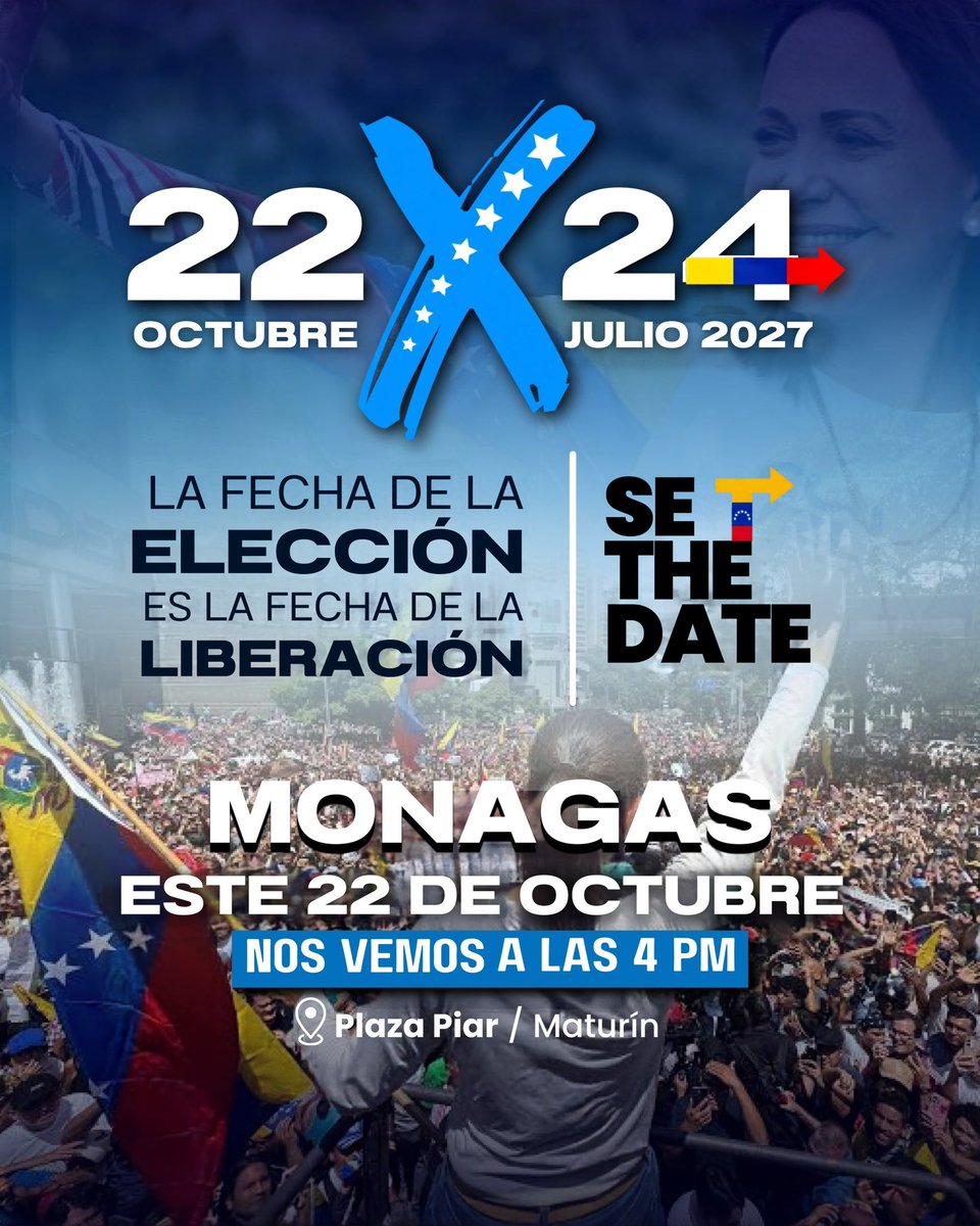 ConVzlaComando's tweet photo. 📍Monagas 
Plaza Piar de Maturín 

#SetTheDate https://t.co/2aI1gLBhHw