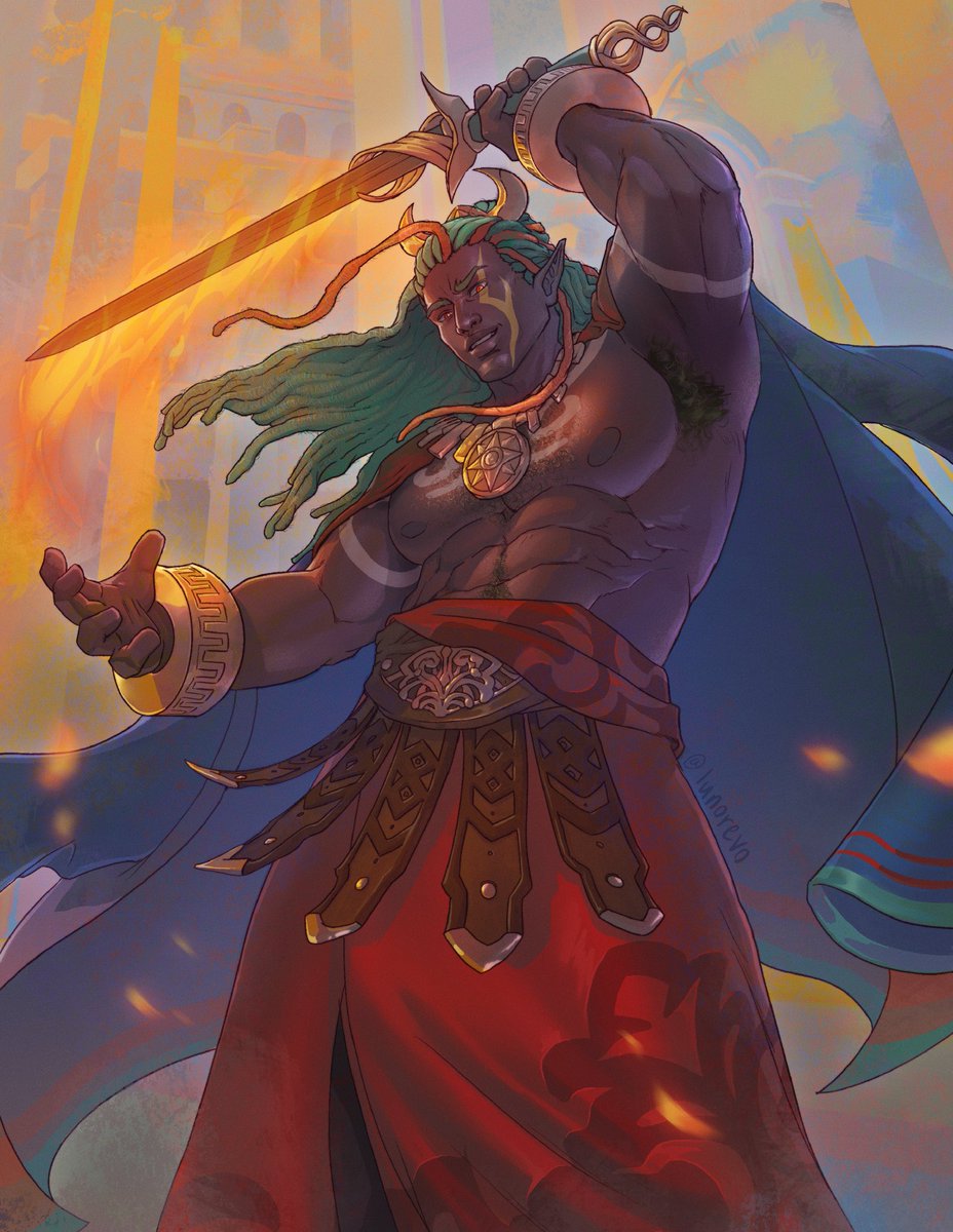 lunorevo's tweet photo. Coolest god ever!! This was a commission for @joshuadavdking the voice of Mars in fe fortune’s weave 🥳🙌 https://t.co/HKnSaJ7pAO