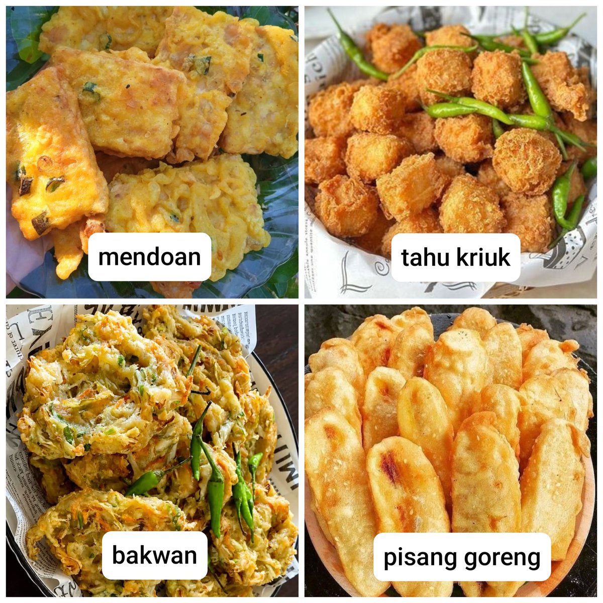 rsesx's tweet photo. Gorengan mana yg paling cocok untuk menemani pagimu? https://t.co/yKmMM61OBF
