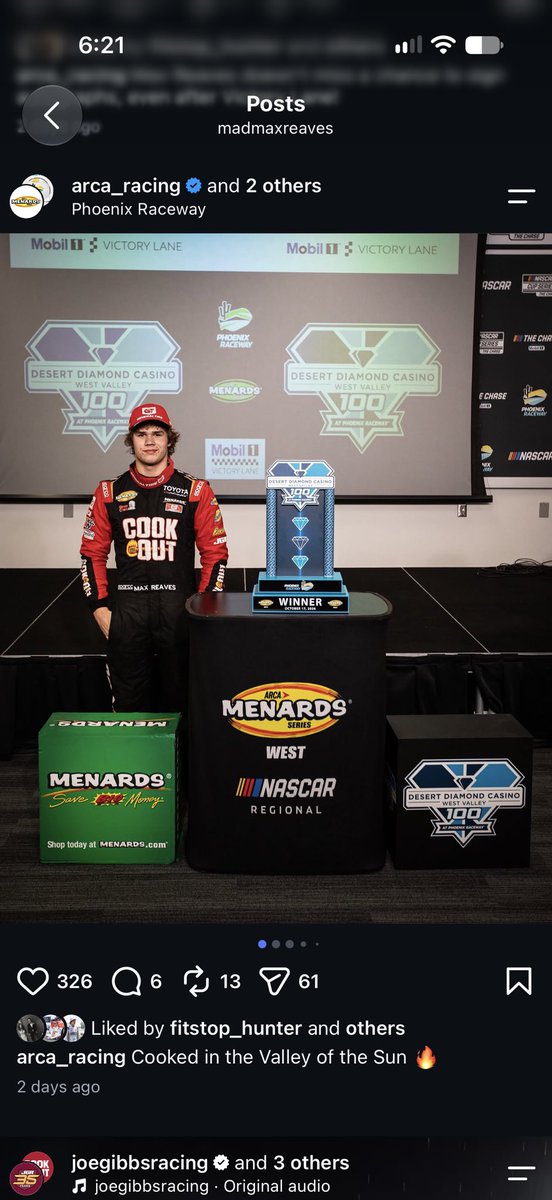 OffAxisPaint's tweet photo. Celebrating Wins in Phoenix
Congratulations to Tyler Reddick and Max Reeves for their impressive victories in Phoenix! This marks Tyler Reddick’s sixth win of the year, while Max Reeves celebrated his first ARCA West victory after securing multiple wins in the ARCA series https://t.co/9hqrIhSNWJ