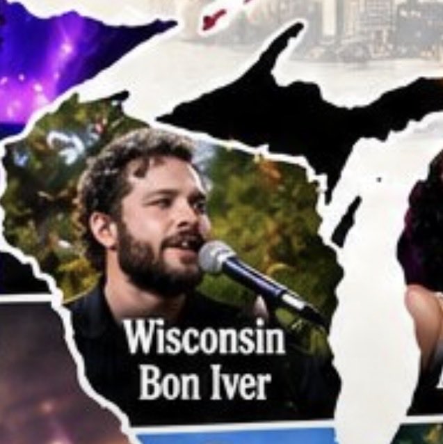 AlexYoung's tweet photo. Bon Iver looking great https://t.co/fyYxErEWxg