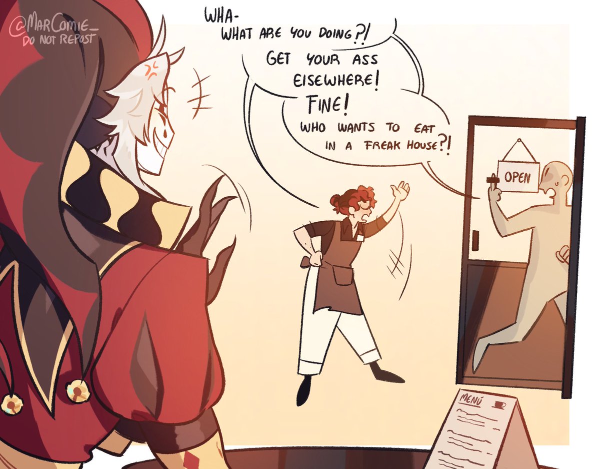 MarComie_'s tweet photo. Another Pierrot x MC mini comic⭐[1/2]
This started just as a drawings idea but extended as a mini comic idk.
I've got yelled slurs in public a lot bute never in front of my clown😡
#Thefreakcircus  #thefreakcircuspierrot #thefreakcircusfanart https://t.co/gvGCi4dCgL