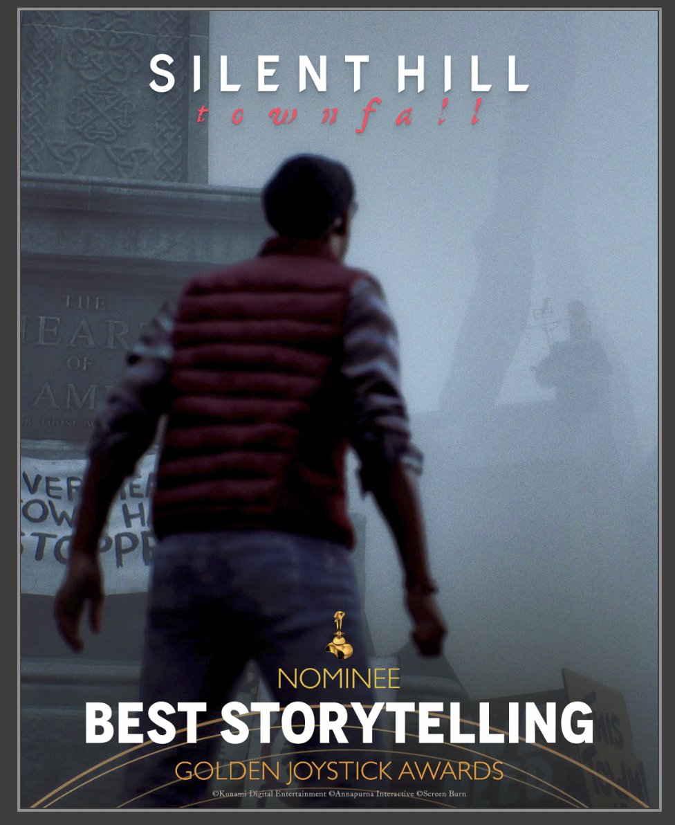 A_i's tweet photo. SILENT HILL: Townfall is nominated for the Golden Joysticks!  

Best Storytelling

Agree? We'd appreciate a repost and your vote! https://t.co/g2S3BDXN7S