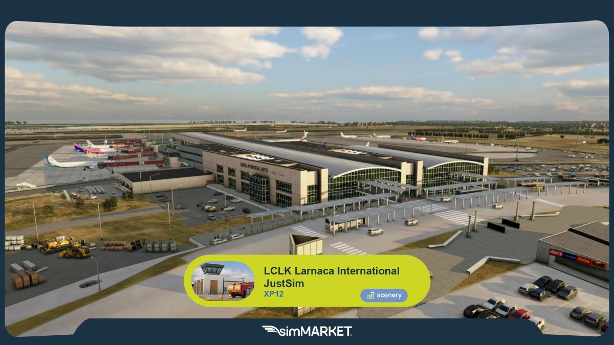 simflight's tweet photo. 🇨🇾 JustSim - LCLK Larnaca XP12 allows you to experience Cyprus’s main international airport in X-Plane 12 with PBR runway textures, reflective buildings, custom apron lighting, animated ground vehicles and detailed surrounding photo scenery.

🔗 https://t.co/A7feHvutKe https://t.co/ucnYPT2jz4